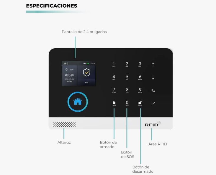 Miniatura 4 de Kit Alarma Para Casa Inalámbrica Wifi 4g